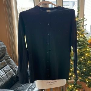 Women’s Black Sweater with Pretty Decorative Black Pieces. Sz Large. A New Day.